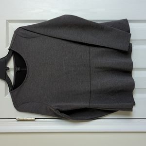 Ann Taylor long sleeve peplum top, gray, petite medium